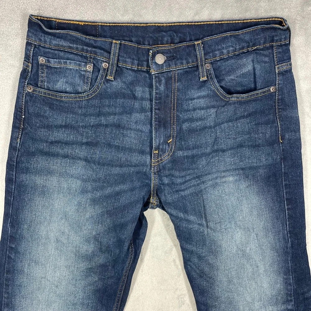 Levi Strauss 569 Jeans Mens 33x32 Blue WaterLess Straight Leg Dark Wash Denim